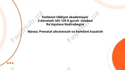 prenatal ultratovush va homilani kuzatish — PPTX