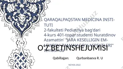 qaraqalpaqstan medicina instituti — PPTX
