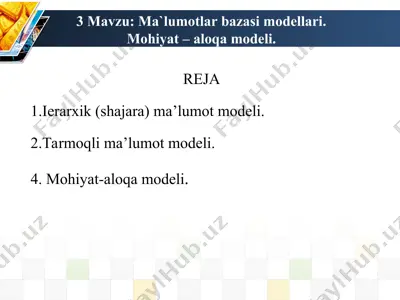 ma`lumotlar bazasi modellari — PPT