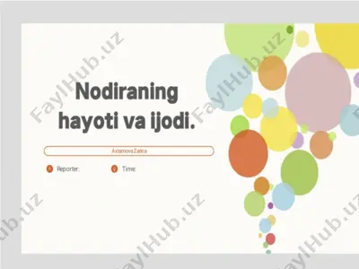 nodiraning hayoti va ijodi — PPTX