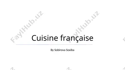 cuisine française — PPTX