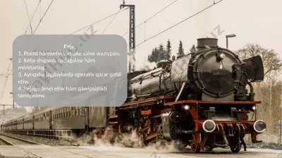 poezd háreketin tártipke salıw wazıypası — PPTX
