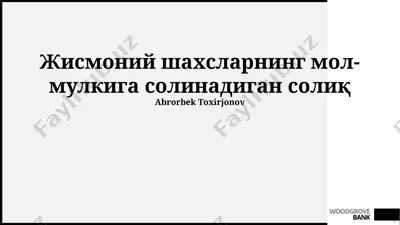 soliq hisob-kitobi va to'lov tartibi — PPTX