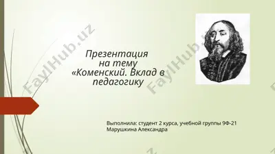 yan komenskiy. vklad v pedagogiku — PPTX