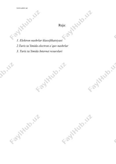 tarix ta`limida elektron resurslar — DOC