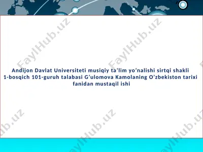 o‘zbekistonni markaziy osiyo mamlakatlari bilan hamkorligi — PPTX