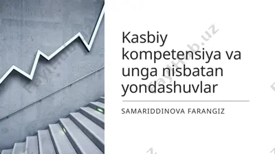 kasbiy kompetensiyalar va uning isbatan yondashuvlar — PPTX