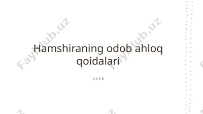 hamshiraning odob ahloq qoidalari — PPTX