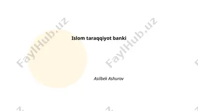 islom taraqqiyot banki — PPTX