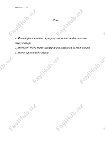 microsoft word матн муxаррири — DOC