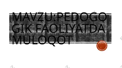 pedagogik muloqot — PPTX