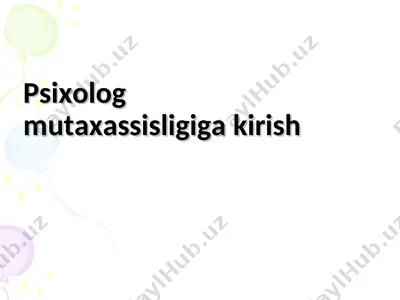 psixologiya mutaxassisligi — PPT