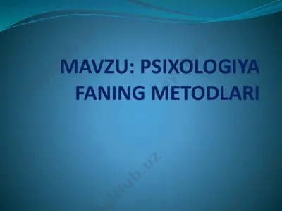 psixologiya faning metodlari — PPTX