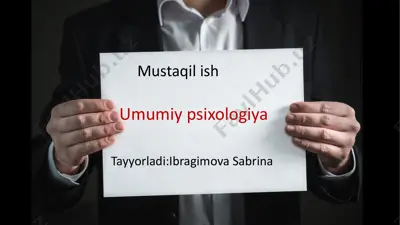 umumiy psixologiya — PPTX