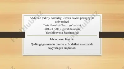 jahon tarixi fanidan taqdimot — PPTX