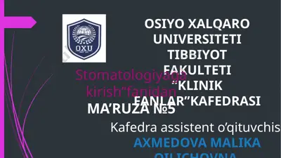tish to'qimalarining anatomik va gistalogik tuzilishi — PPTX