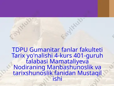 qadimgi xalqlardan qolg'an yodgorliklar — PPTX
