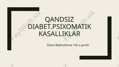 qandsiz diabet — PPTX