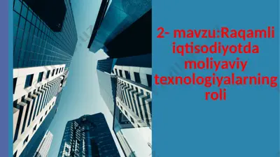 moliyaviy texnologiyalar — PPTX