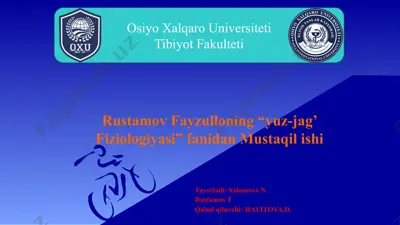 yurak fiziologiyasining intrakardial boshqaruvi mexanizmlari — PPTX