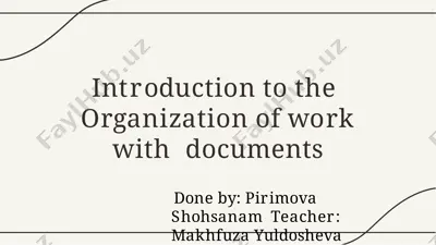 introduction to the organization of work with documents — PPTX