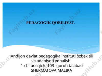 pеdаgоgik qоbiliyat — PPTX
