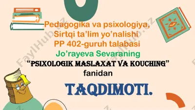 psixologik maslaxat va kouching — PPTX