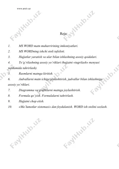 microsoft word matn muharriri — DOC