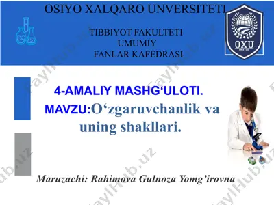 o'zgaruvchanlik va uning shakllari — PPTX