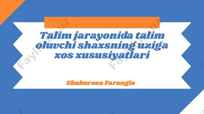 talim oluvchi shaxsning fikrlash usullari — PPTX