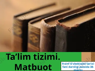 o‘zbekiston tarixidan asosli fanidan 9-sinf ta'limiy qo‘llanma — PPTX