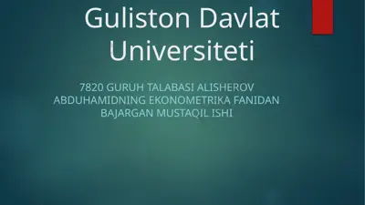 alisherov abduhamid ekonometrikasi — PPTX