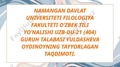 "o‘tkan kunlar" romanida oshiq-ma‘shuq-raqib obrazlari — PPTX