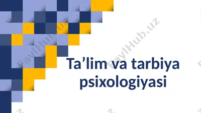 ta’lim va tarbiyapsixologiyasi — PPTX