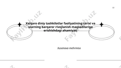 xalqaro diniy tashkilotlar faoliyatining tarixi va ularning barqaror rivojlanish maqsadilariga erishishdagi ahamiyati — PPTX