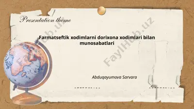 farmatseftik xodimlarni dorixona xodimlari bilan munosabatlari — PPTX