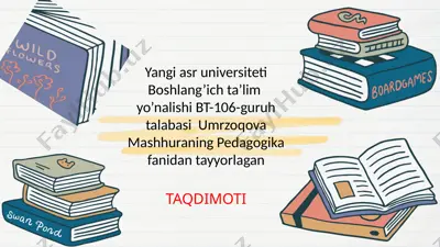 boshlang'ich ta'limni tashkil etish usullari — PPTX