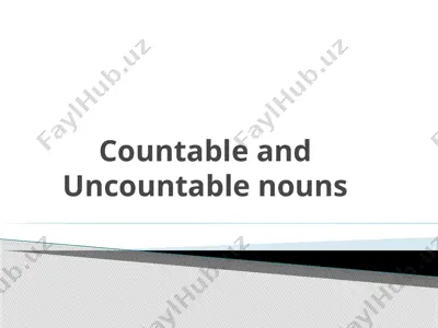 countable and uncountable nouns — PPTX