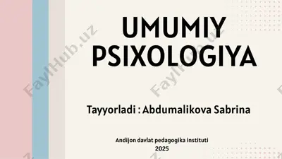 ontogenezning ilk bosqichlari — PPTX