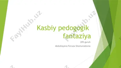 kasbiy pedagogik fantaziya — PPTX