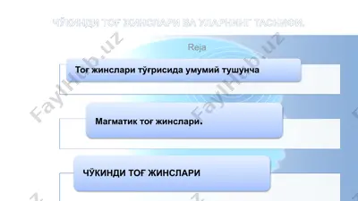 cho'kindi tog' jinslari va ulsning tasnifi — PPTX