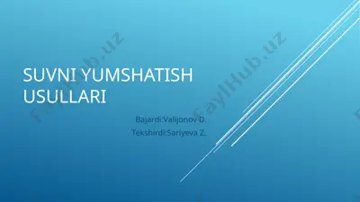 suvni yumshatish usullari — PPTX