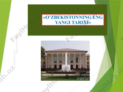 o’zbekistonning eng yangi tarixi — PPTX