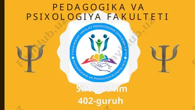 pedagogika va psixologiya fakulteti — PPTX