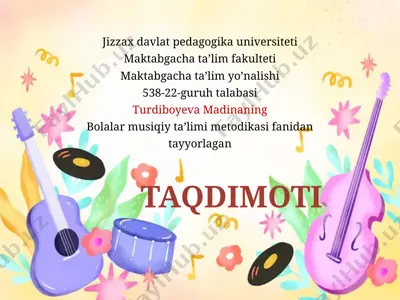 jizzax davlat pedagogika universiteti maktabgacha ta'lim fakulteti — PPTX