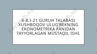 makroiqtisodiy indikatorlar — PPTX