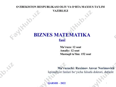 biznes matematika — PPTX