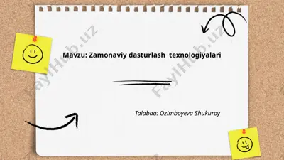 zamonaviy dasturlash texnologiyalari — PPTX