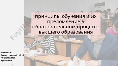 printsipi obucheniya i ix prelomlenie v obrazovatelnom protsesse visshego obrazovaniya — PPTX