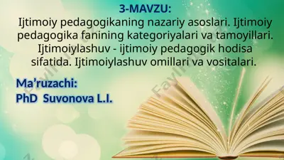 ijtimoiy pedagogikaning nazariy asoslari — PPTX